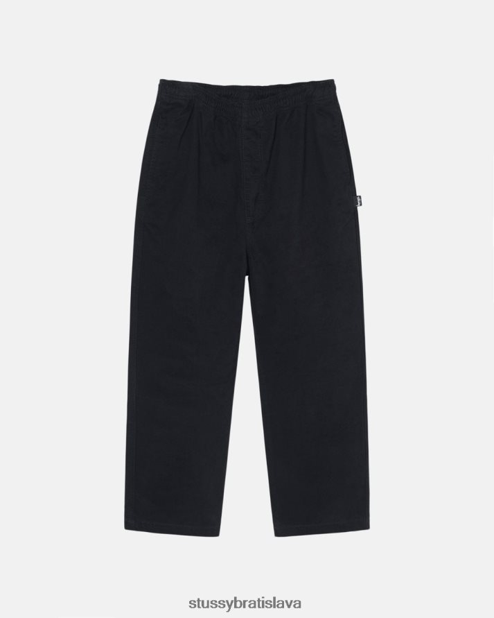 nohavice čierna unisex STUSSY česané plážové nohavice V6222Z314