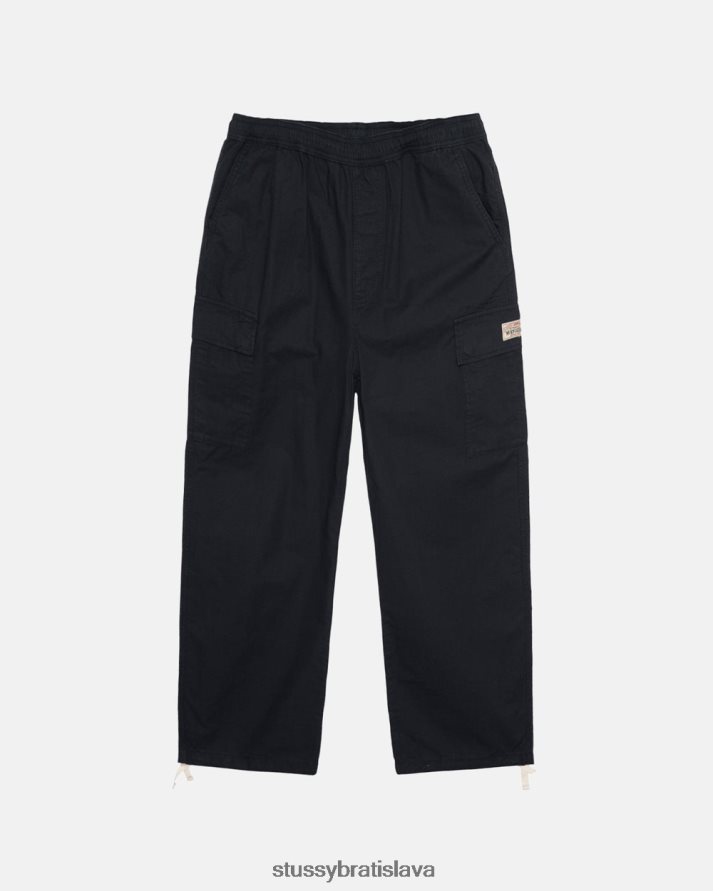 nohavice čierna unisex STUSSY ripstop nákladné plážové nohavice V6222Z339