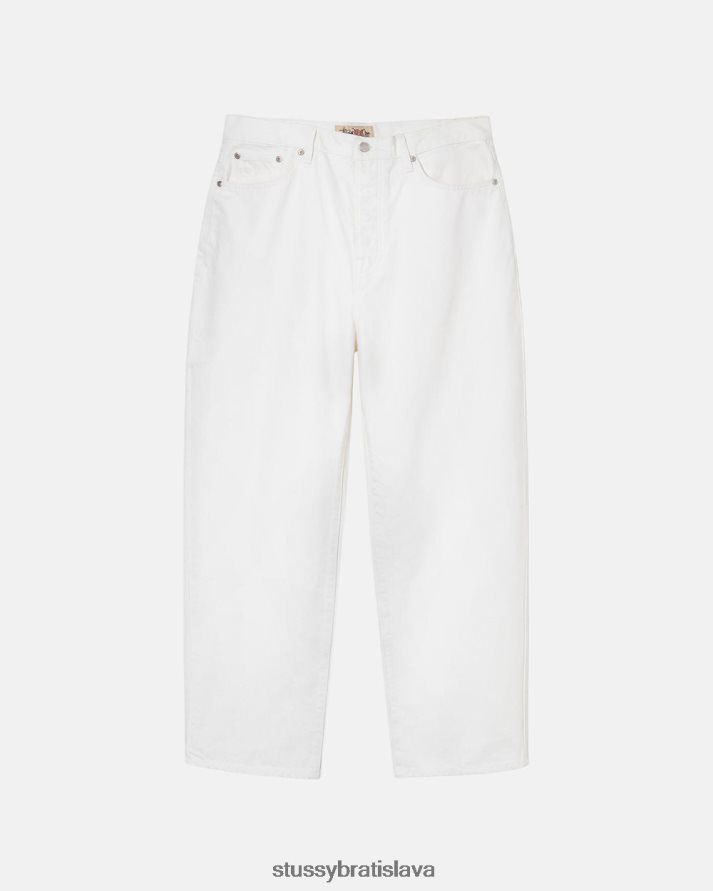 nohavice kosť unisex STUSSY prefarbené veľké staré džínsy V6222Z328