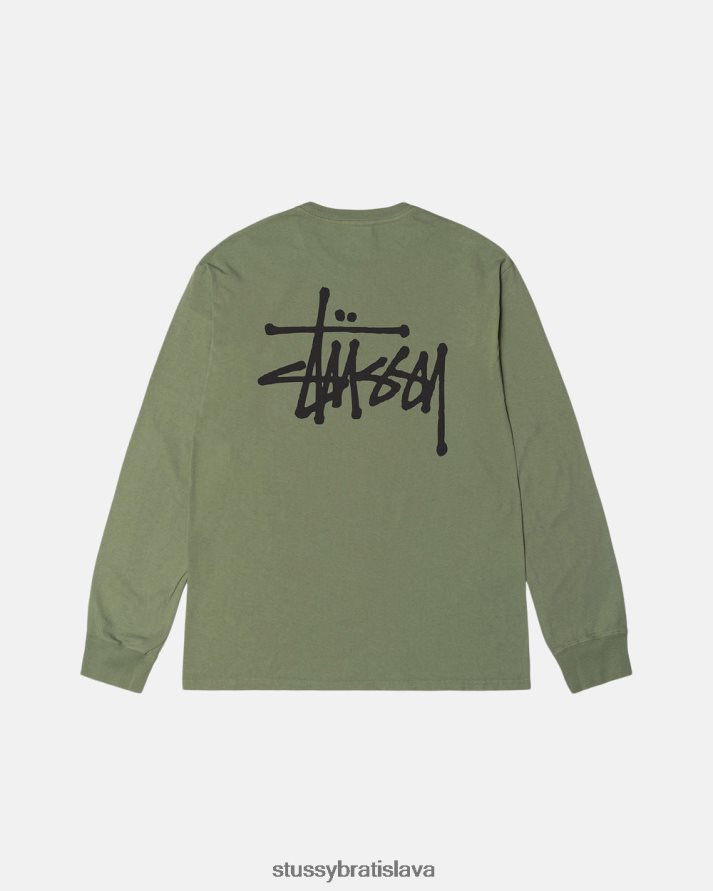odpaliska artičoka unisex STUSSY ls tričko zafarbené základným pigmentom V6222Z64