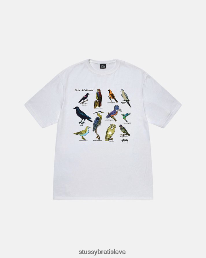 odpaliska biely unisex STUSSY kalifornské tričko pre vtáky V6222Z14