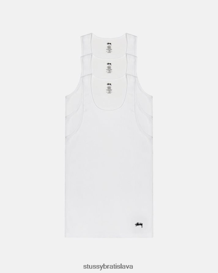 odpaliska biely unisex STUSSY rebrovaná nádrž - 3 bal V6222Z91