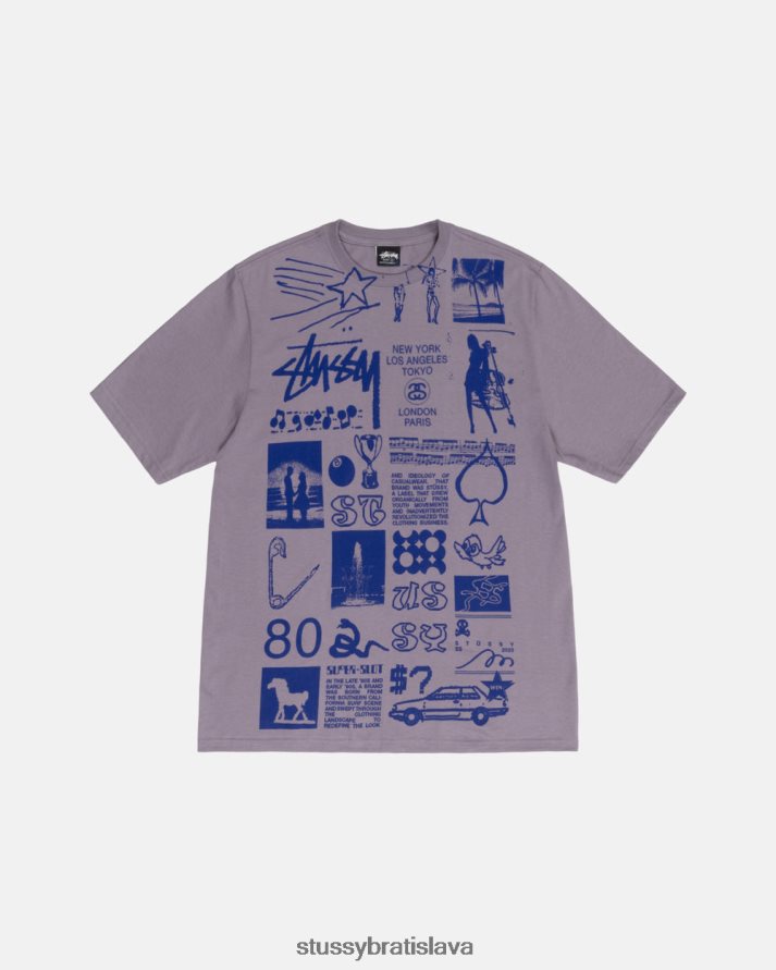 odpaliska fialová unisex STUSSY sara tričko V6222Z46