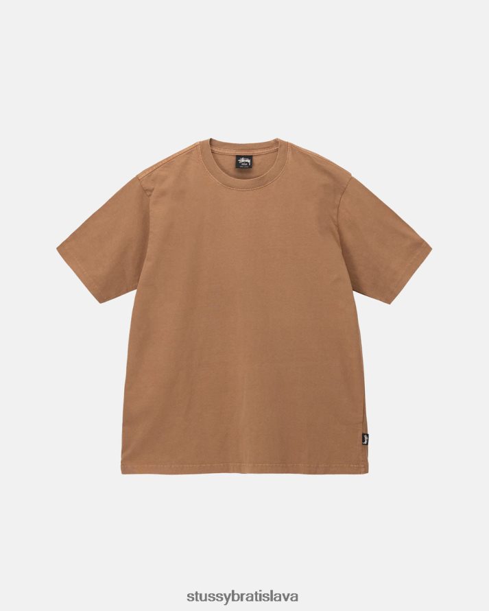 odpaliska hnedá unisex STUSSY ťažká váha pigmentom farbená posádka V6222Z73