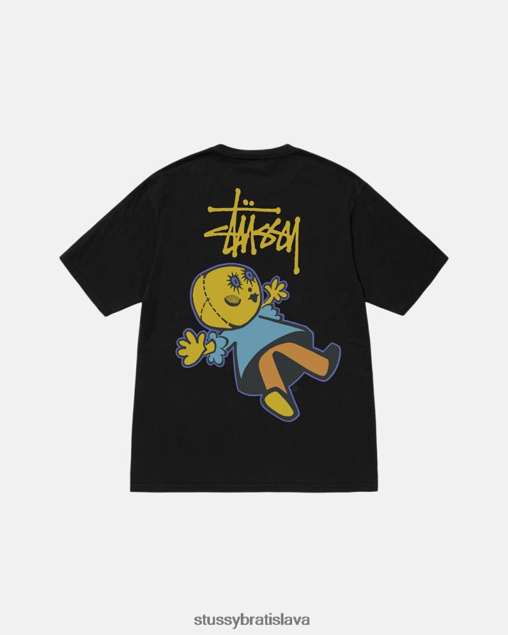 odpaliska čierna unisex STUSSY tričko farbené pigmentom dollie V6222Z37