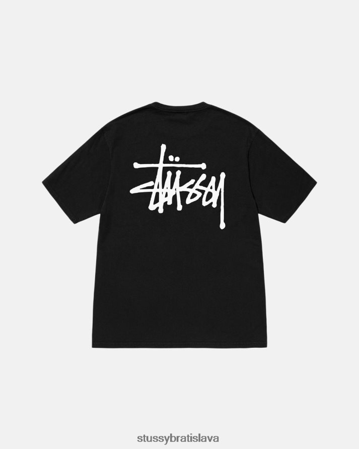 odpaliska čierna unisex STUSSY tričko zafarbené základným pigmentom V6222Z497