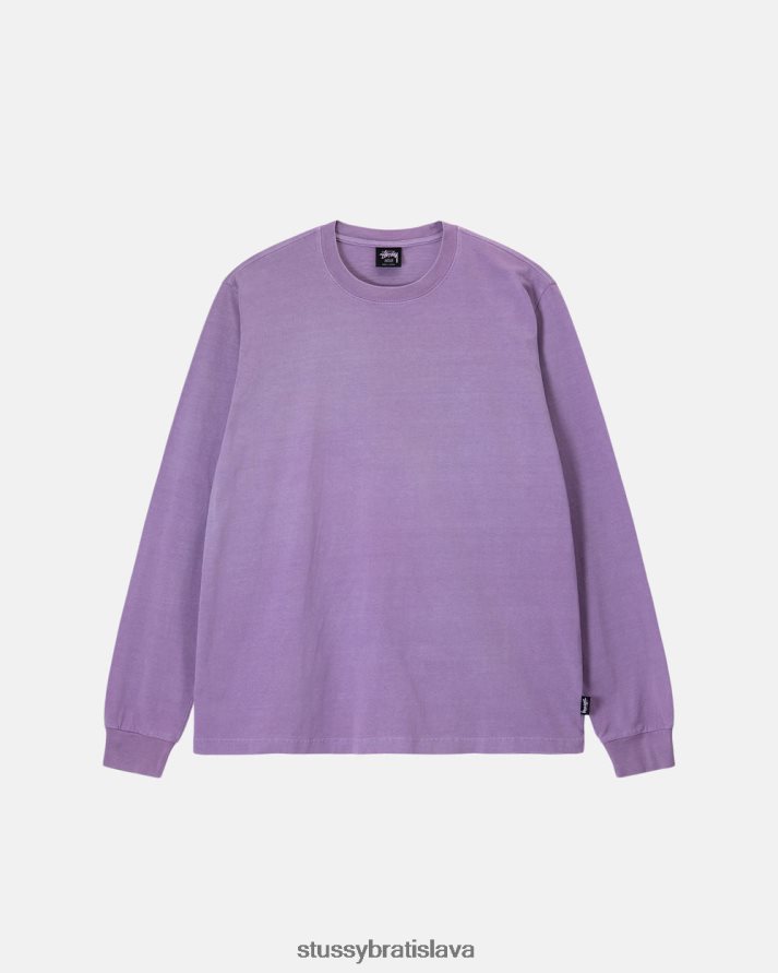 odpaliska levanduľa unisex STUSSY ťažký pigment farbený ls crew V6222Z85