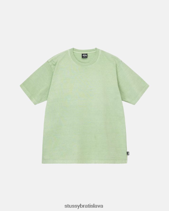odpaliska zelená unisex STUSSY ťažká váha pigmentom farbená posádka V6222Z72