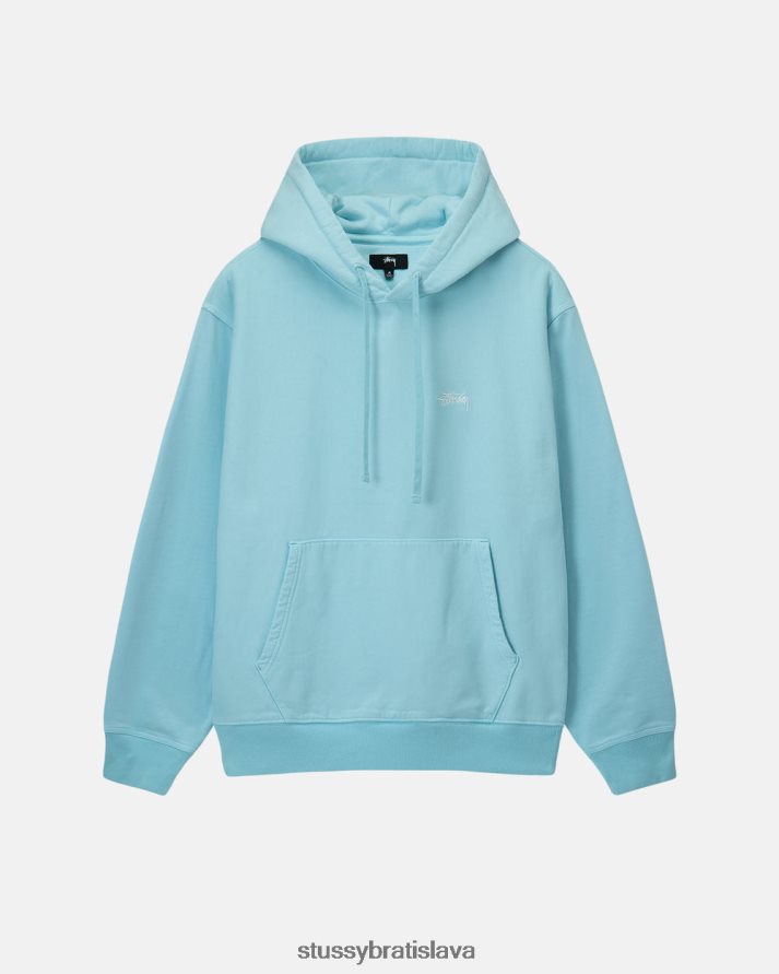 potí sa Modrá unisex STUSSY prefarbená mikina s logom V6222Z148