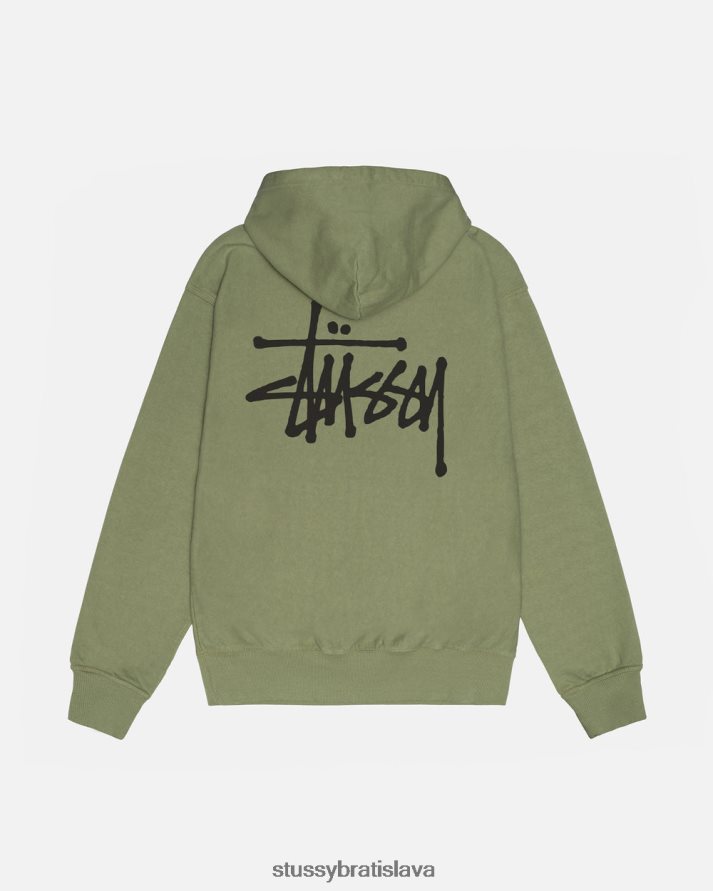 potí sa artičoka unisex STUSSY mikina s kapucňou zafarbená základným pigmentom V6222Z190