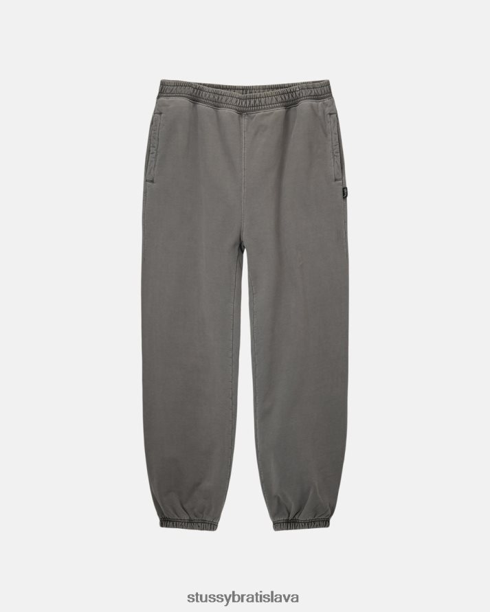 potí sa drevené uhlie unisex STUSSY Pigmentom zafarbené fleecové nohavice V6222Z224