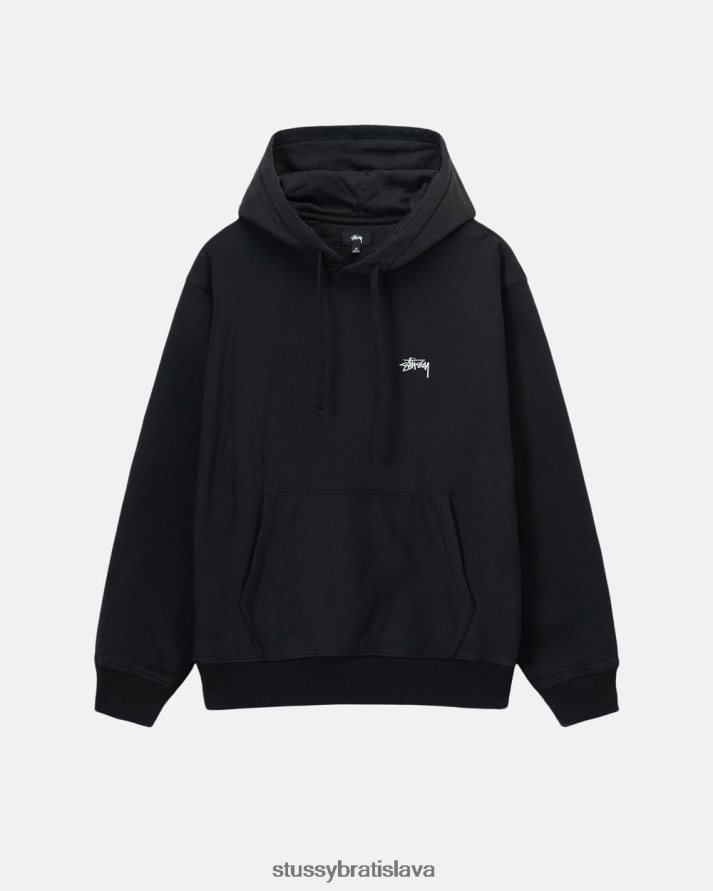 potí sa čierna unisex STUSSY prefarbená mikina s logom V6222Z133