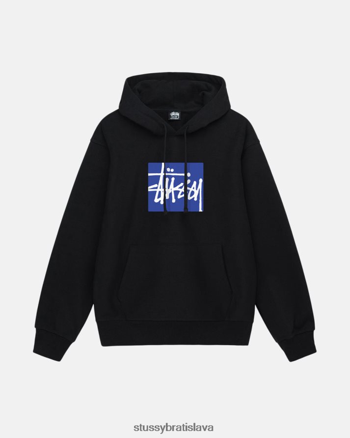 potí sa čierna unisex STUSSY skladová mikina s kapucňou V6222Z180