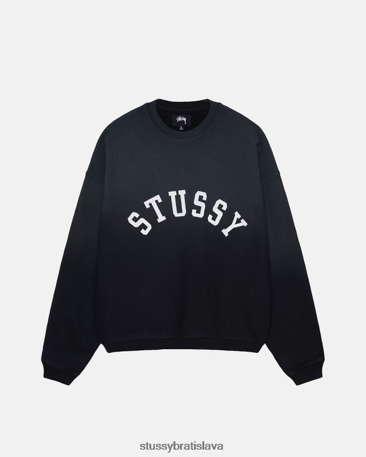 potí sa čierna unisex STUSSY slnko vyblednuté nadrozmerná posádka V6222Z158