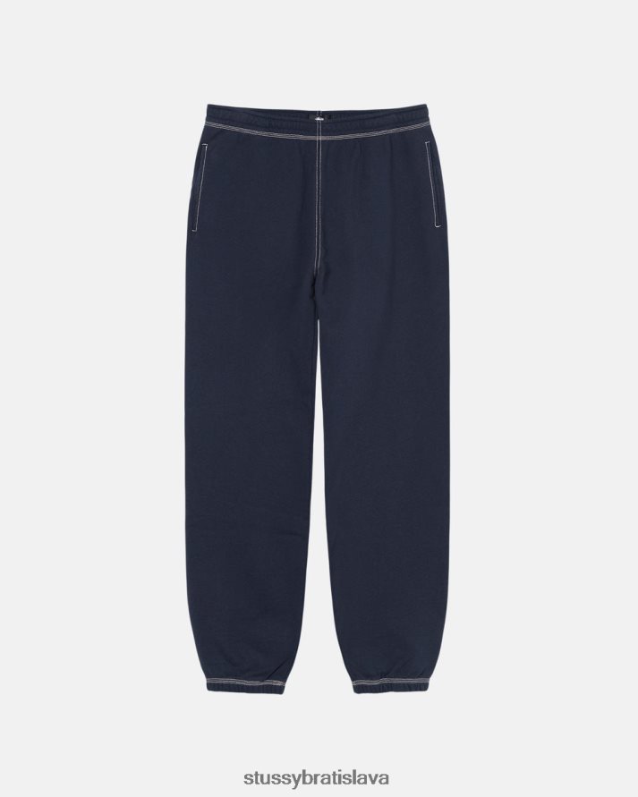 potí sa námorníctvo unisex STUSSY nohavičky so štítkom s kontrastným stehom V6222Z219