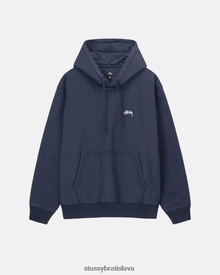 potí sa námorníctvo unisex STUSSY prefarbená mikina s logom V6222Z143