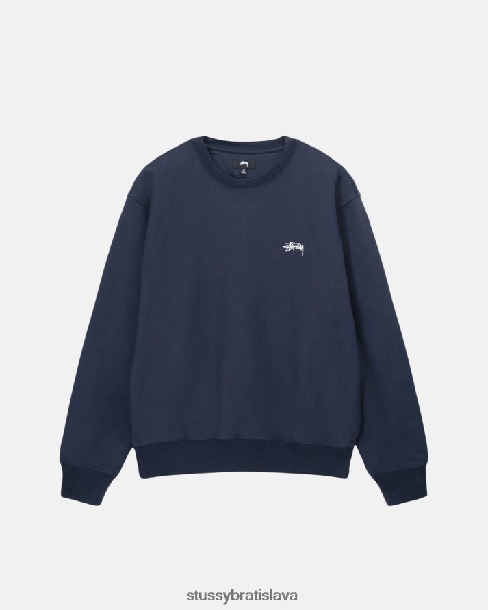 potí sa námorníctvo unisex STUSSY prefarbený sklad logo crew V6222Z142