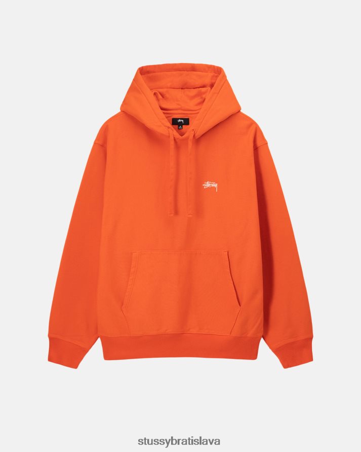 potí sa oranžová unisex STUSSY prefarbená mikina s logom V6222Z151