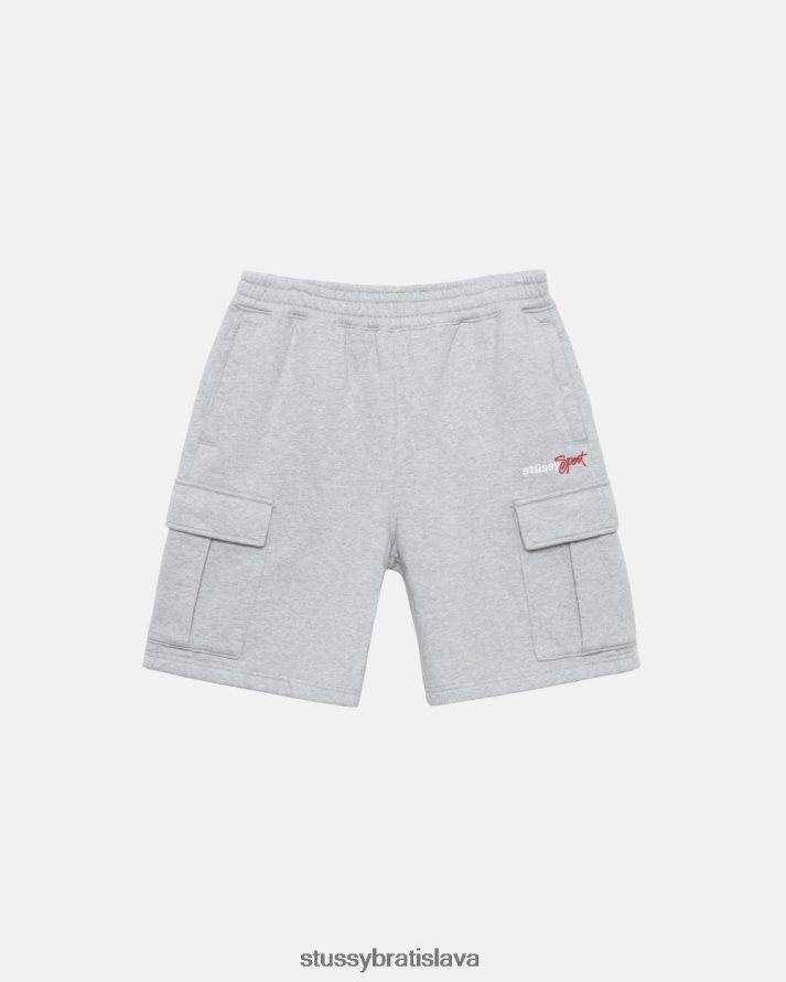 potí sa sivý vres unisex STUSSY športový cargo fleece krátky V6222Z164