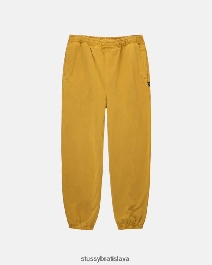 potí sa zlato unisex STUSSY Pigmentom zafarbené fleecové nohavice V6222Z227