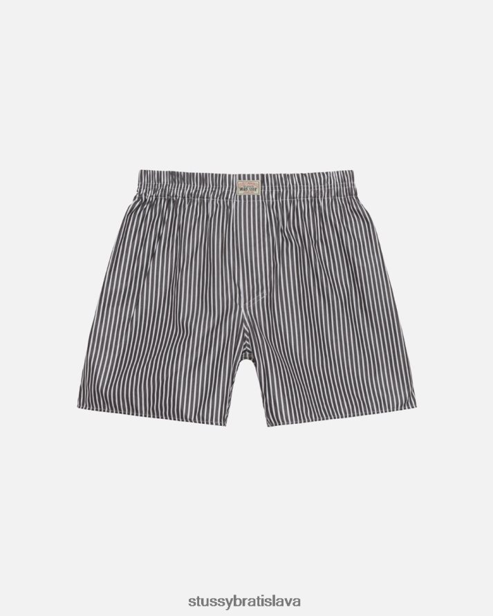 šortky čierny obchodný pruh unisex STUSSY náš starší pracovný obchod boxer short V6222Z268