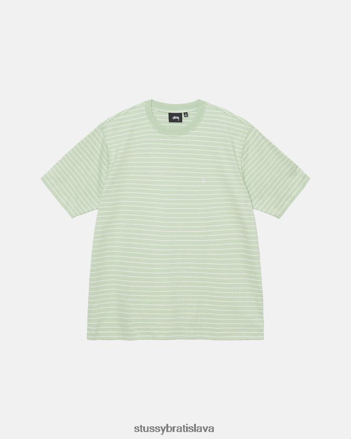 top a košele zelená unisex STUSSY špendlík pruhovaný ss crew V6222Z495