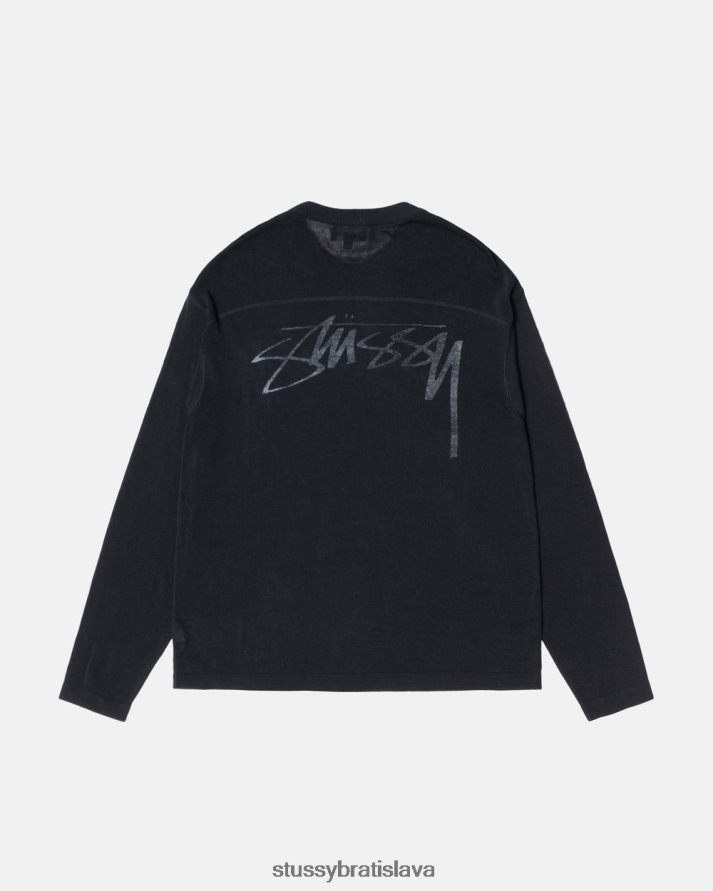 úplety čierna unisex STUSSY ľahká futbalová posádka V6222Z251