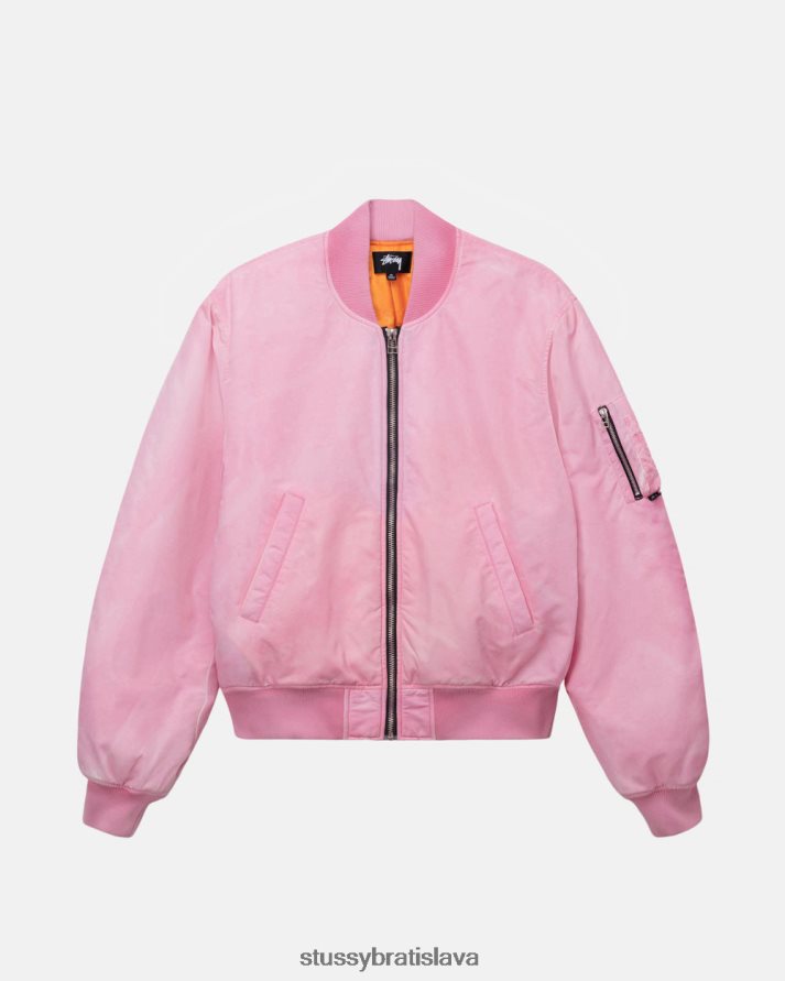 vrchné oblečenie Ružová unisex STUSSY farbený nylonový bombardér V6222Z357