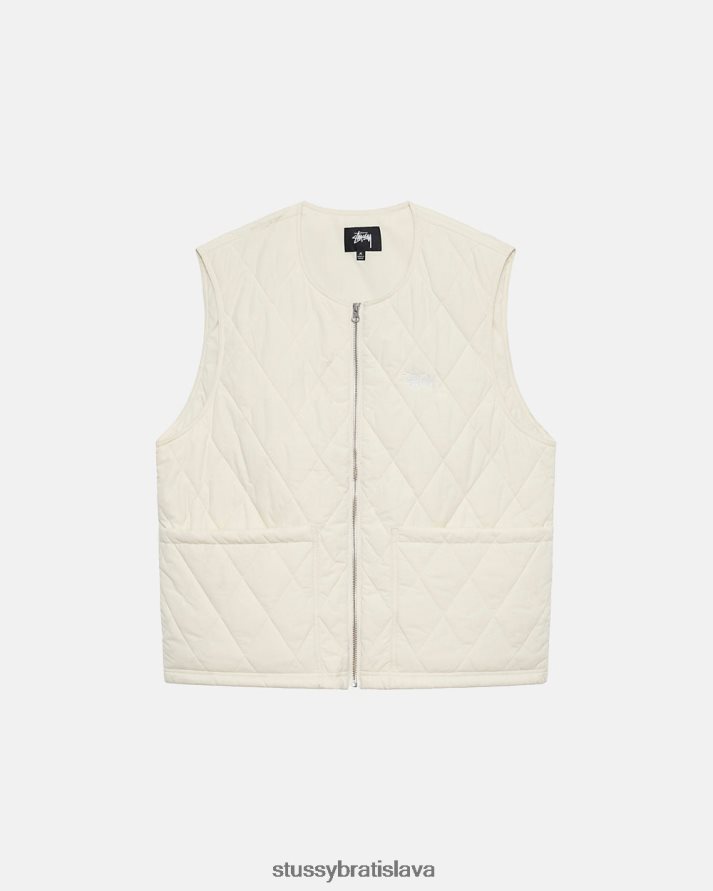 vrchné oblečenie krém unisex STUSSY diamantová prešívaná vesta V6222Z349