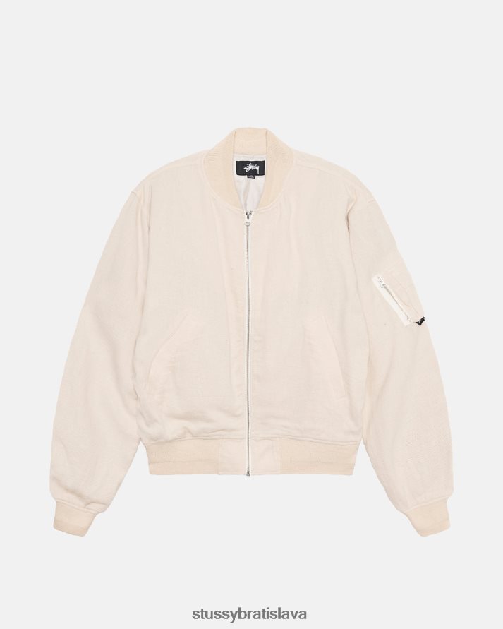 vrchné oblečenie prirodzené unisex STUSSY ľanový plážový bombardér V6222Z356