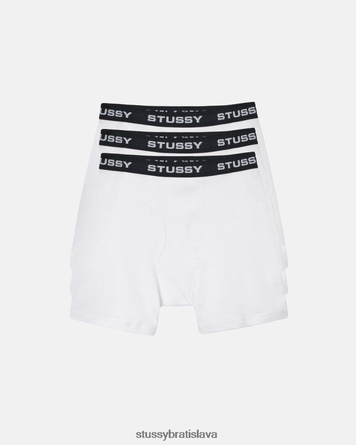 iní biely unisex STUSSY boxerky - 3ks V6222Z448