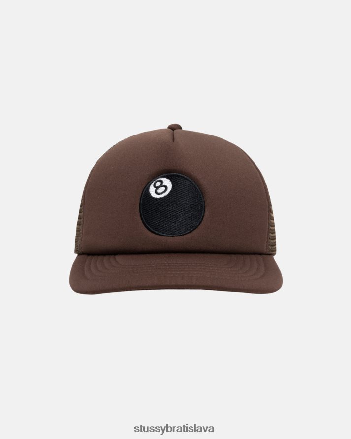 pokrývky hlavy hnedá unisex STUSSY Trucker čiapka s 8 loptičkami V6222Z372