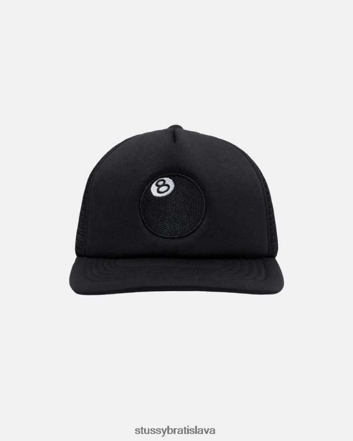 pokrývky hlavy čierna unisex STUSSY Trucker čiapka s 8 loptičkami V6222Z371