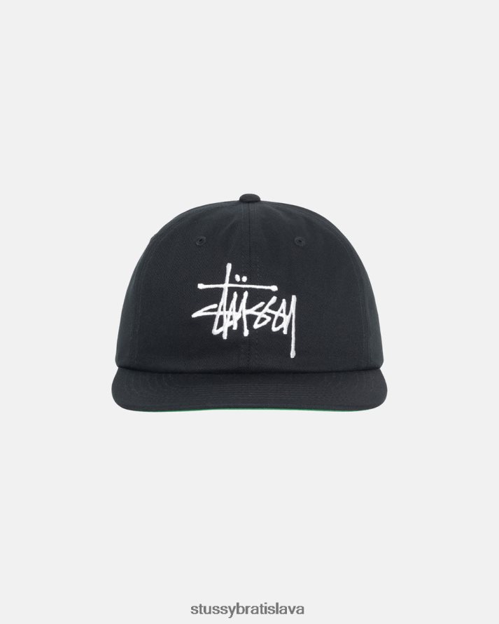 pokrývky hlavy čierna unisex STUSSY základná strapback čiapka V6222Z398