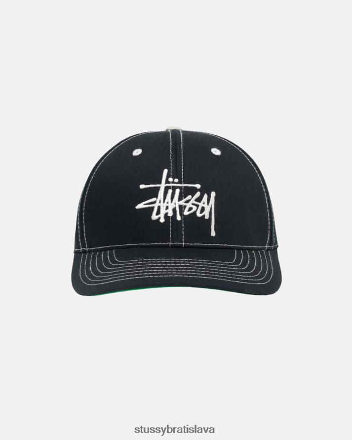 pokrývky hlavy čierna unisex STUSSY základná štruktúrovaná nízka profesionálna čiapka V6222Z396
