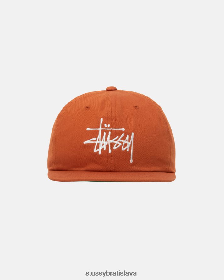 pokrývky hlavy tmavo oranžová unisex STUSSY základná strapback čiapka V6222Z404