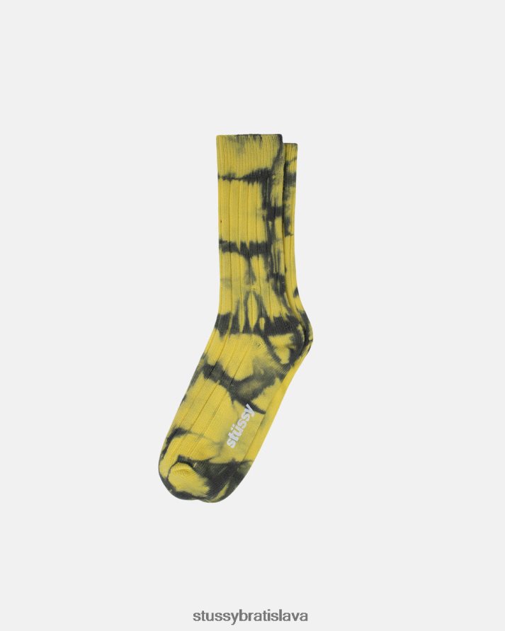 ponožky kurkuma unisex STUSSY farbené rebrované ponožky V6222Z455
