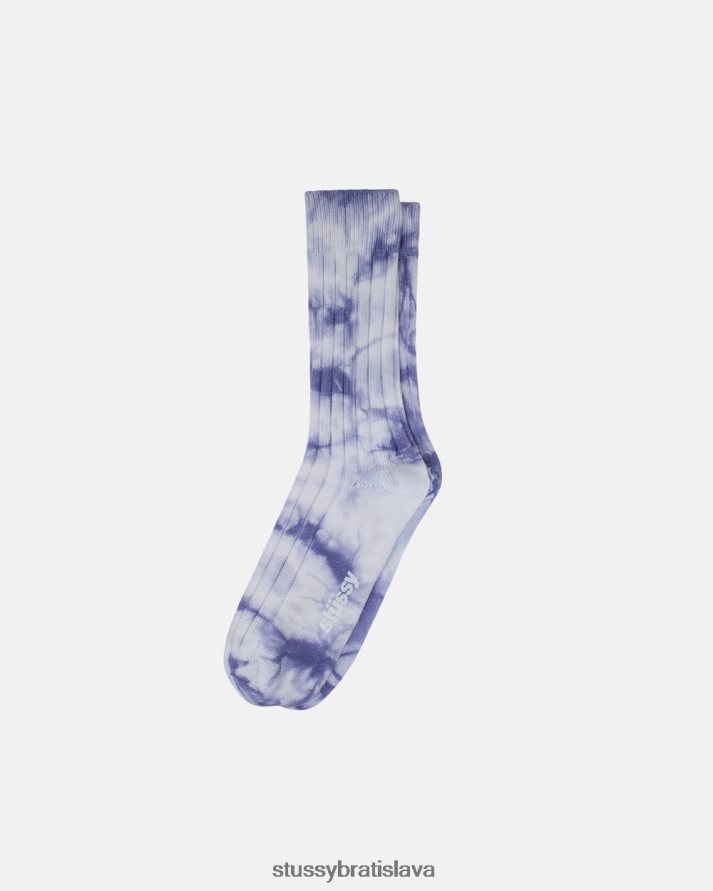 ponožky levanduľa unisex STUSSY farbené rebrované ponožky V6222Z459
