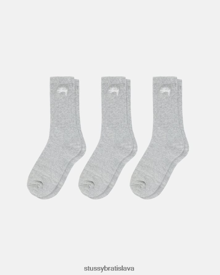 ponožky sivý vres unisex STUSSY skladové ponožky - 3 bal V6222Z451