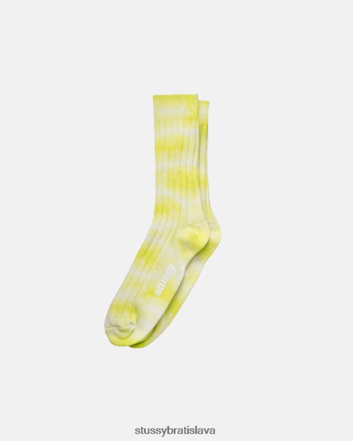 ponožky vápno unisex STUSSY farbené rebrované ponožky V6222Z454