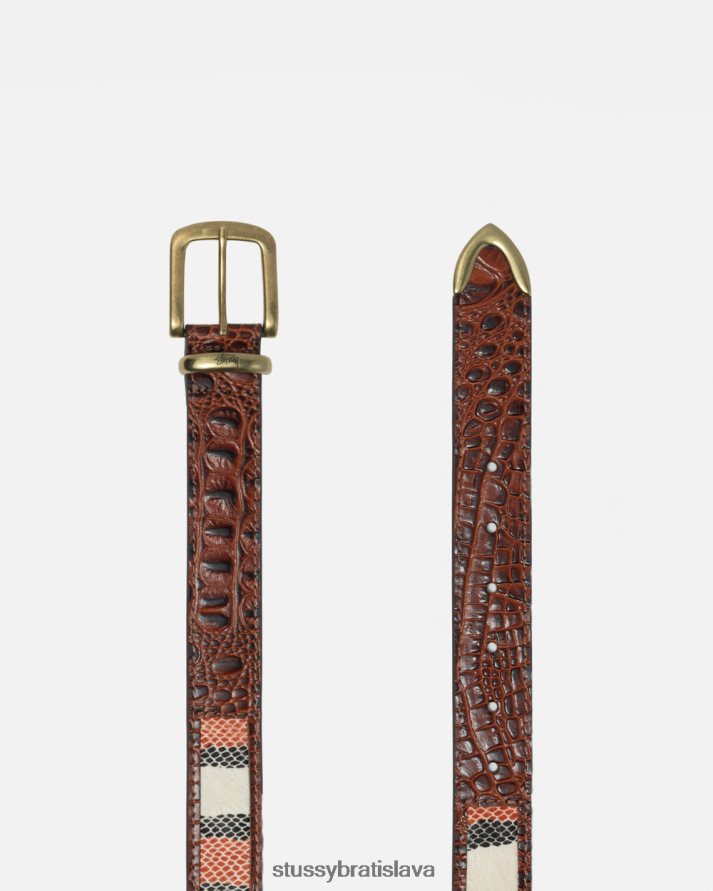 iní koňak unisex STUSSY kožený prekrývací opasok V6222Z435