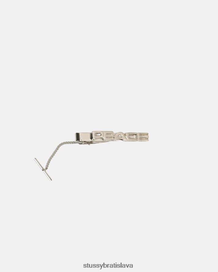iní striebro unisex STUSSY spona na kravatu mieru V6222Z432