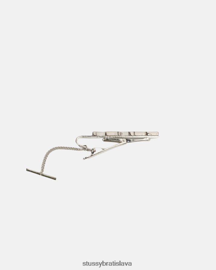 iní striebro unisex STUSSY spona na kravatu mieru V6222Z432