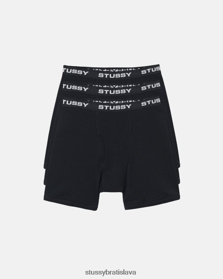 iní čierna unisex STUSSY boxerky - 3ks V6222Z447