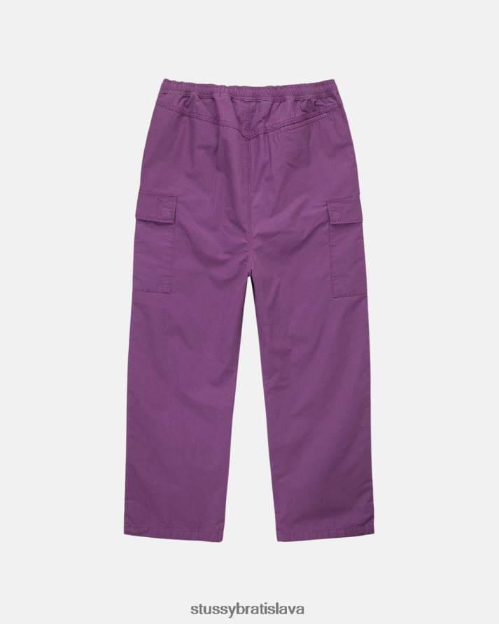 nohavice Fialová unisex STUSSY ripstop nákladné plážové nohavice V6222Z336