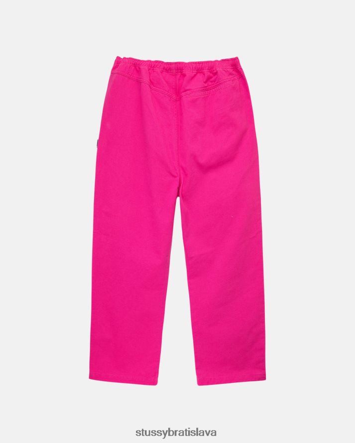 nohavice horká ružová unisex STUSSY česané plážové nohavice V6222Z321