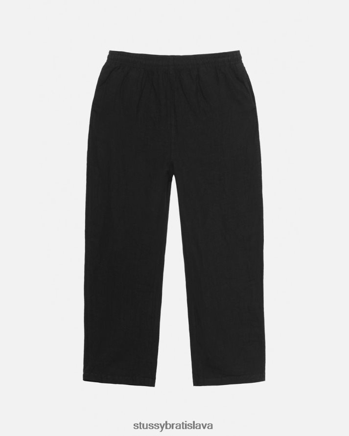 nohavice prefarbená čierna bielizeň unisex STUSSY naše staršie zmenšené nohavice z dielne V6222Z304