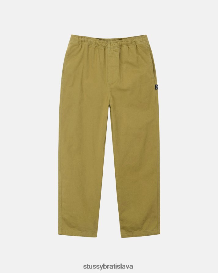 nohavice svetlá oliva unisex STUSSY česané plážové nohavice V6222Z323