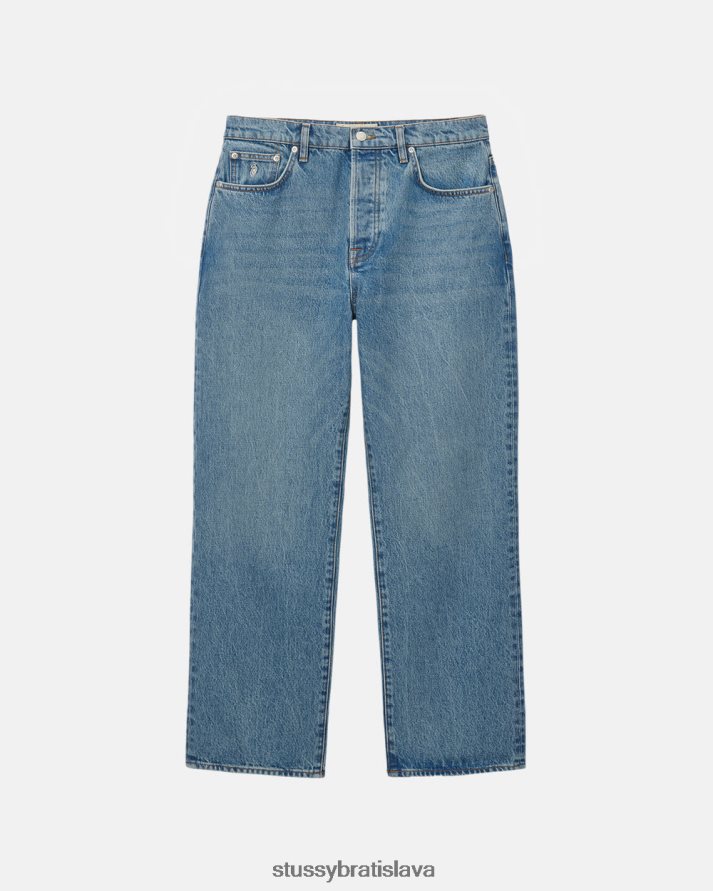 nohavice umyté na modro unisex STUSSY džínsové klasické džínsy V6222Z329