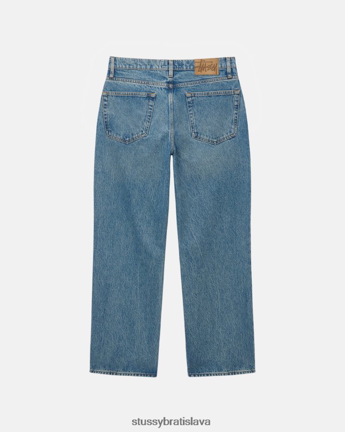 nohavice umyté na modro unisex STUSSY džínsové klasické džínsy V6222Z329